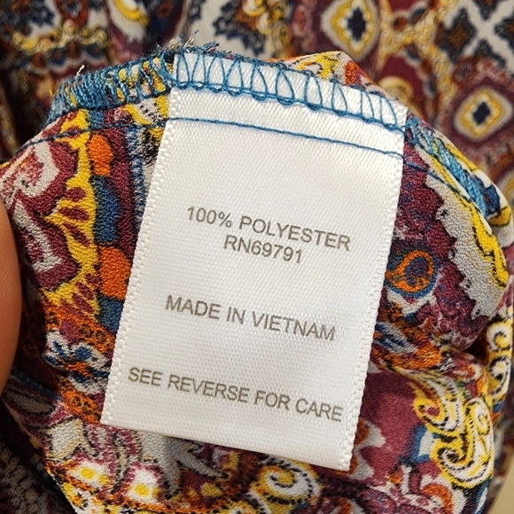 CB Established Light weight Paisley Boho Relaxed Fit blouse size XL - Picture 10 of 11